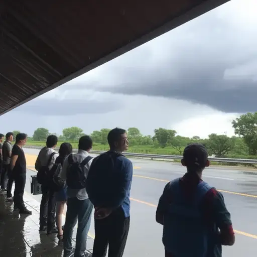 我们最好等到雨停再出发。