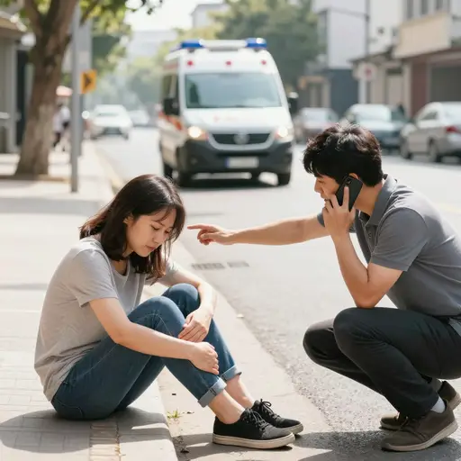 如果你看到有人受伤，请帮忙叫救护车。