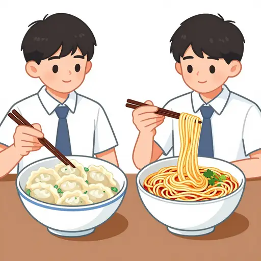 你想要饺子还是面条？