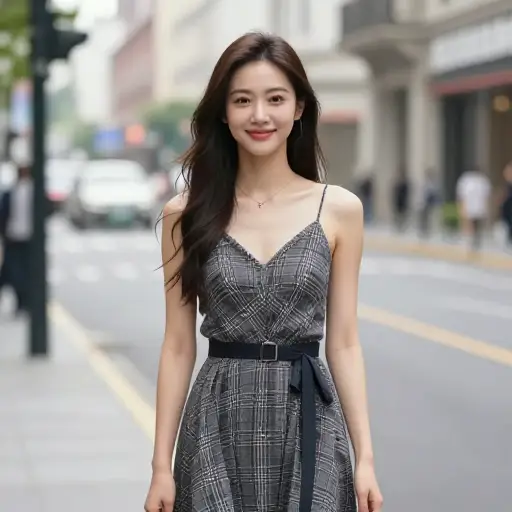她穿得很漂亮。