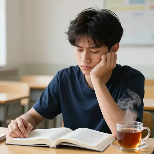 在大考前我需要喝点茶来稳定情绪。