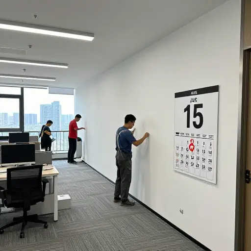 办公室装修将在六月完成——准确地说，是在15号。
