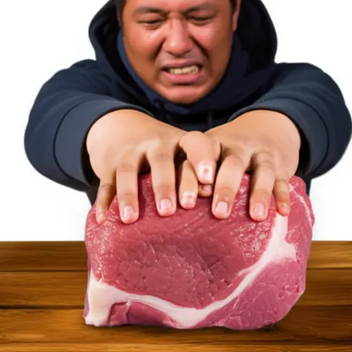 这块肉太重了，我拿不动。