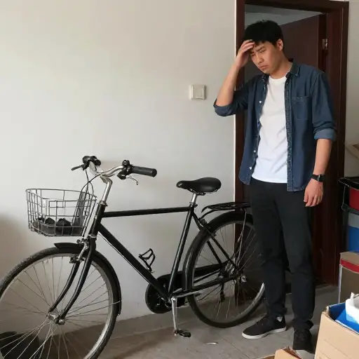 把自行车放在室内真是烦人。
