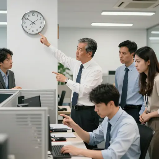 老板每天关于守时的长篇训斥让整个办公室的人如坐针毡。