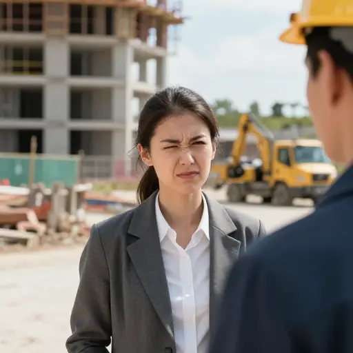 当我问她她认为建筑工作何时能完成时，她只是翻了翻白眼。