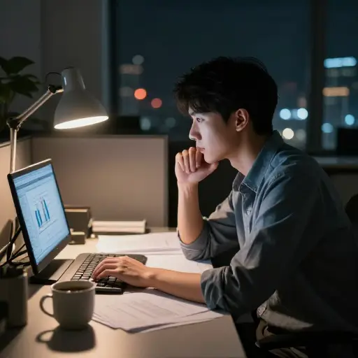 他工作起来总是充满干劲，从不懈怠。