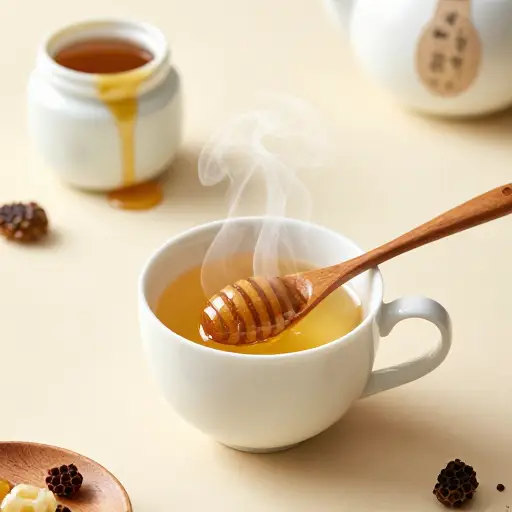 她往茶里加了一勺蜂蜜来增加甜味。