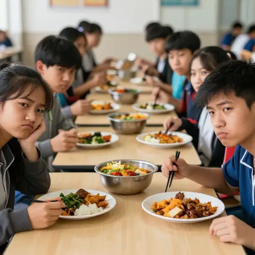 学生们无论如何都不会喜欢他们原始的饭菜，即使价格低廉。