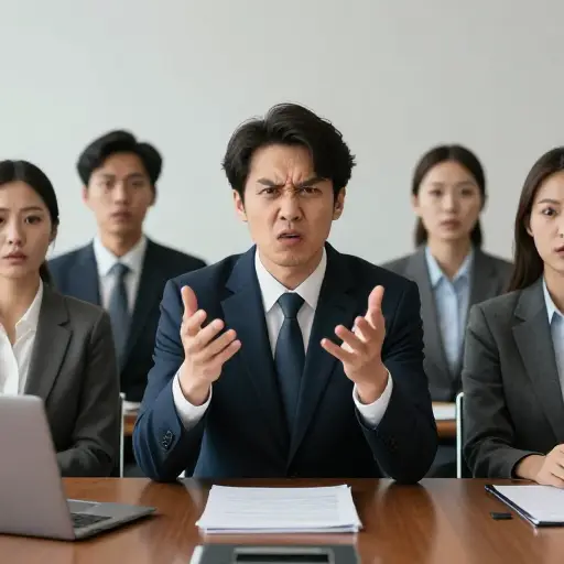 在商务会议上那样反应有点幼稚。
