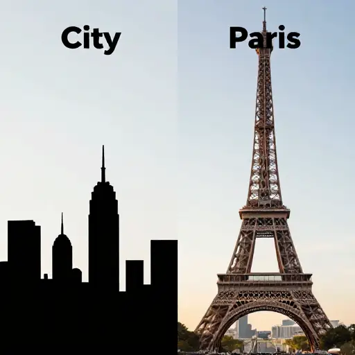 ‘City’是普通名词，但‘Paris’是专有名词。