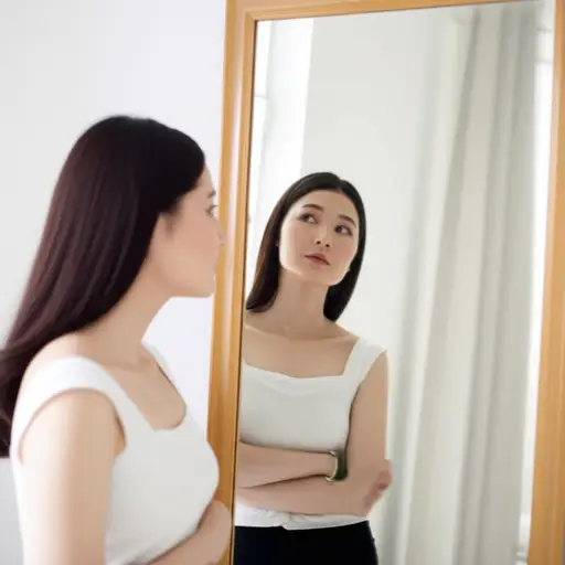 她盯着镜子里的自己看了很久。