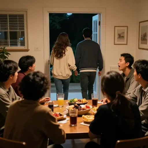 他们突然离开了聚会。