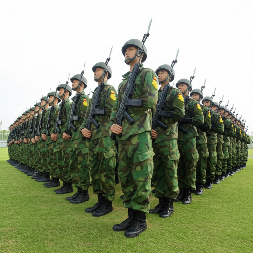 他们参加阅兵式。