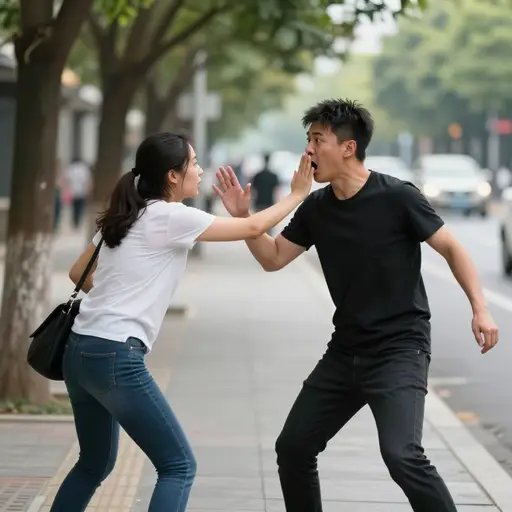 她突然无缘无故地打了他。