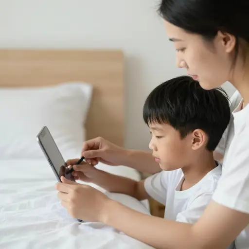 我妈妈每天六点叫醒我。