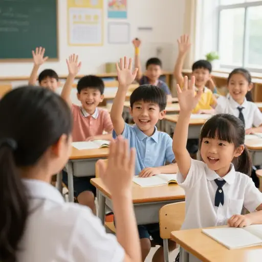 孩子们用快乐的笑容迎接我们。