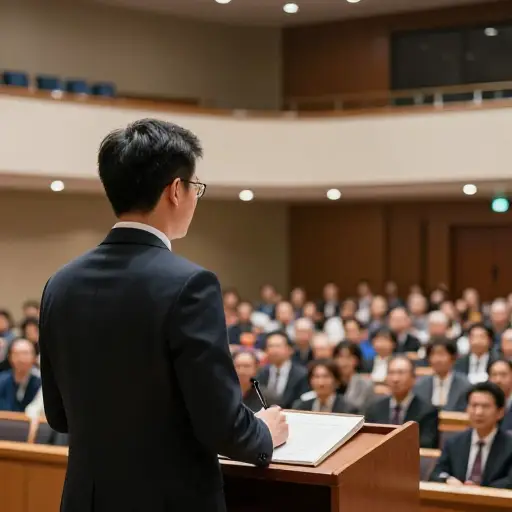 在开始演讲前，他称呼众人为“女士们、先生们”。