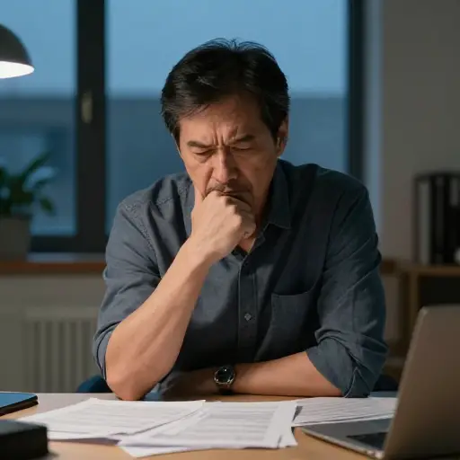 他常常为工作上的小问题担心。