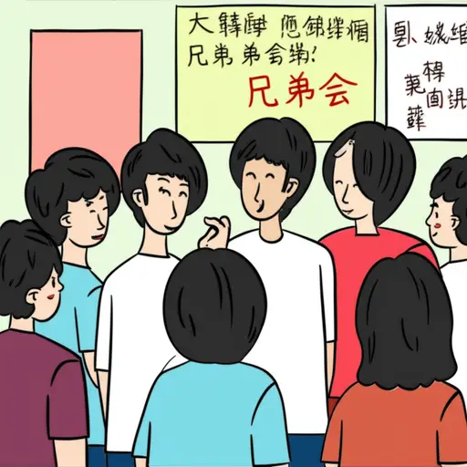 他在大学里加入了一个兄弟会，结识了很多朋友。