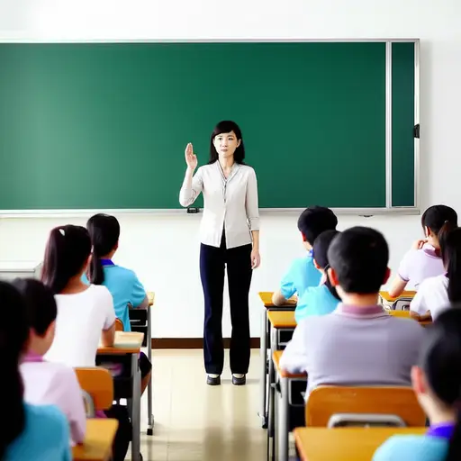 老师示意学生们安静下来。