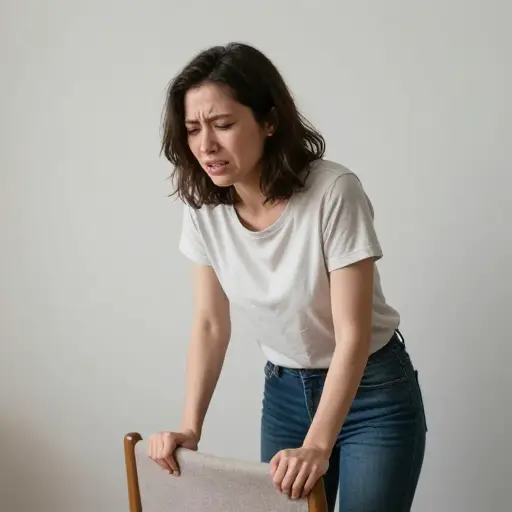 当她试图站起来时，一声低沉的呻吟从她唇边逸出。