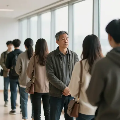他在银行排队等了将近一个小时。