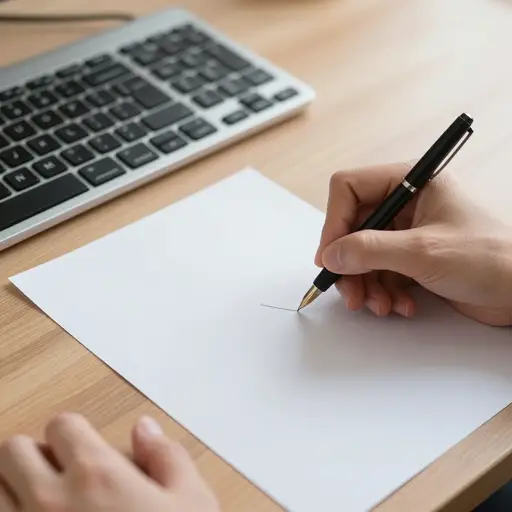 她用手写了这封信，而不是打字。