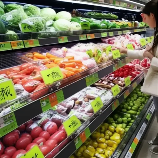超市里有很多有机食品供选择。