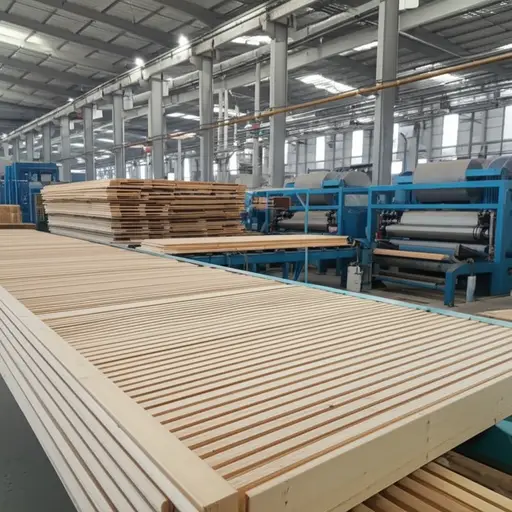这家工厂专门将原木加工成建筑材料。