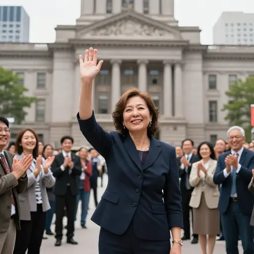 顺便提一下，她是一位非常受欢迎的市长。
