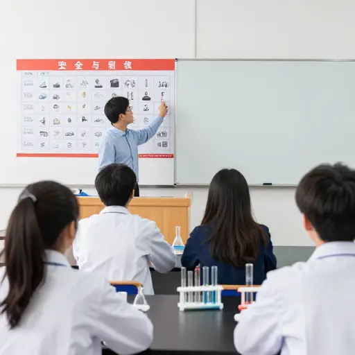 老师会先让学生们熟悉实验室的安全规则。