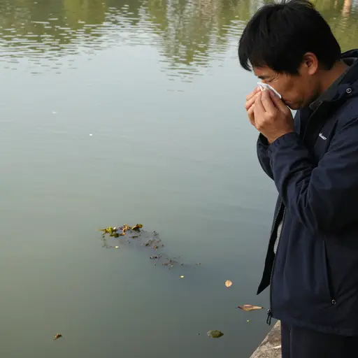 池塘里的水因为长期不流动而发臭了。