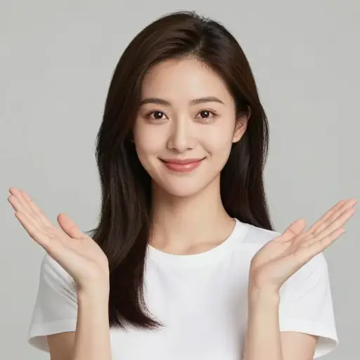 她的姿态是为了传达真诚和信任。