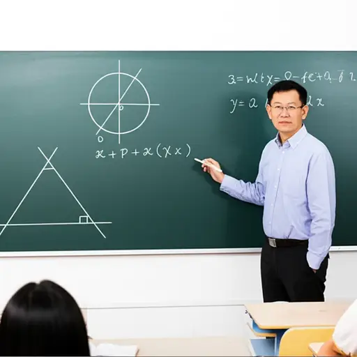 这位老师教我们数学。