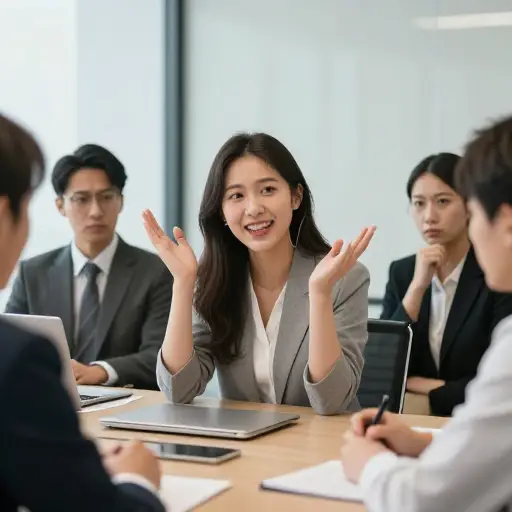 她试图讲个笑话来缓解紧张。