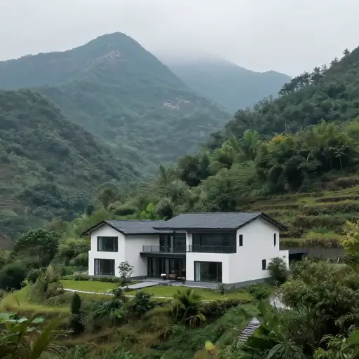 别墅坐落在一个僻静的山谷中，远离所有噪音。