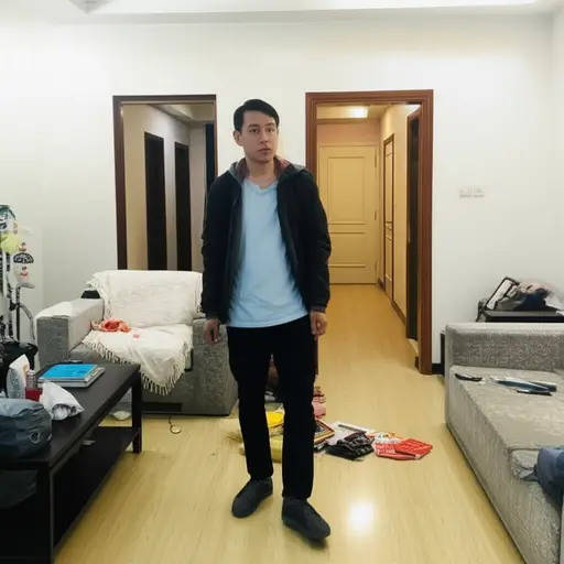 他的目光扫过整个房间寻找丢失的钥匙。