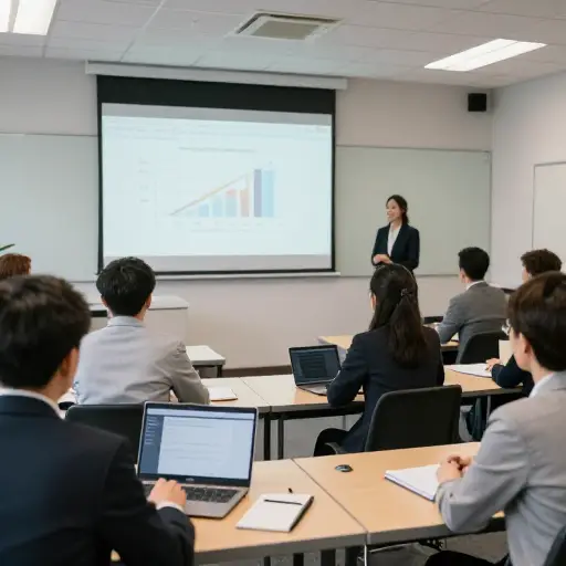 许多专业人士参加企业培训课程以提升技能。