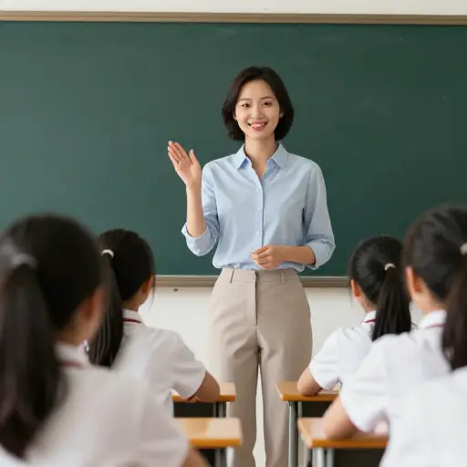 老师向学生点头表示批准。