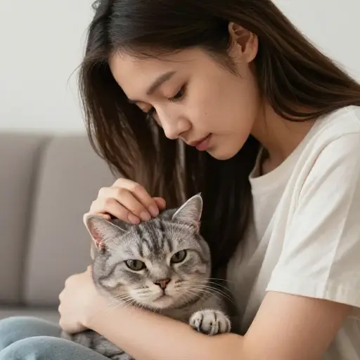 露西非常疼爱她的猫。