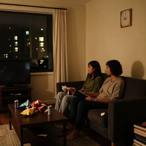 我们本来打算看电影，结果聊了一整晚。