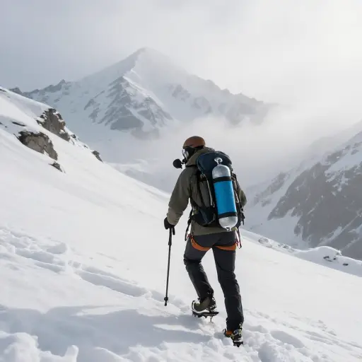 高海拔地区的空气会变得稀薄，因此登山者需要携带氧气罐。