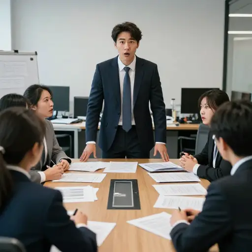 他突然宣布辞职，让公司陷入混乱。