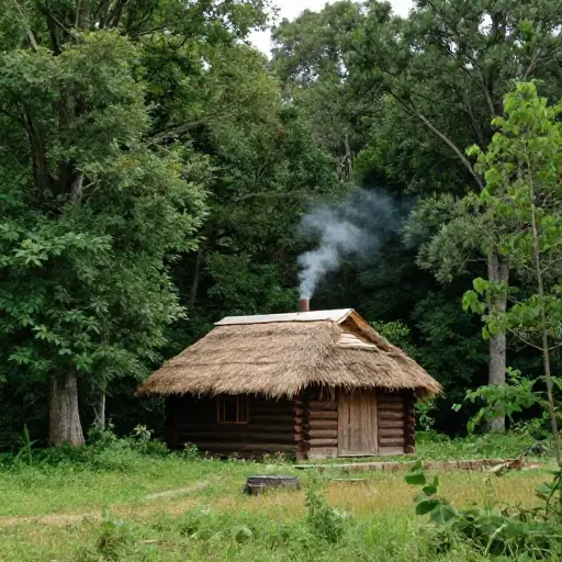 他们住在一个极小的小屋里。