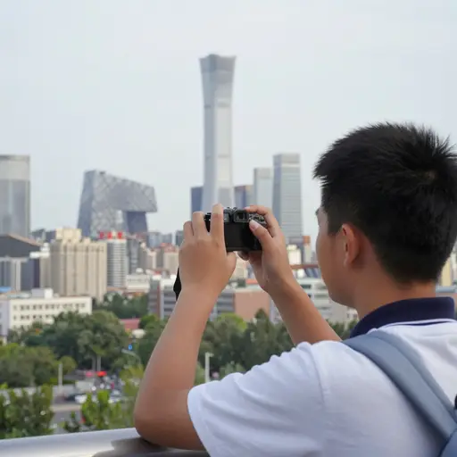 北京有许多塔楼。