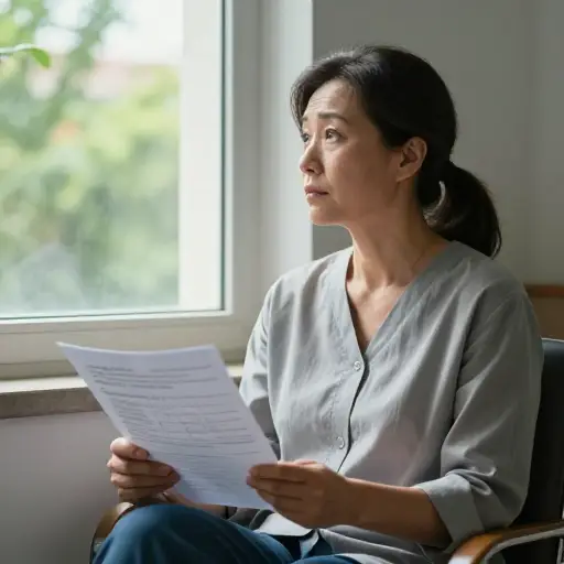 她平静而无奈地接受了自己的疾病。