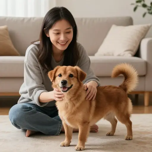 她最终同意养一只小狗当宠物。