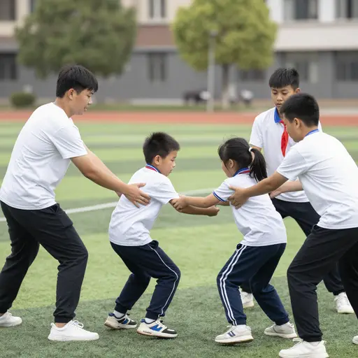 年长的男孩们制止了打斗。