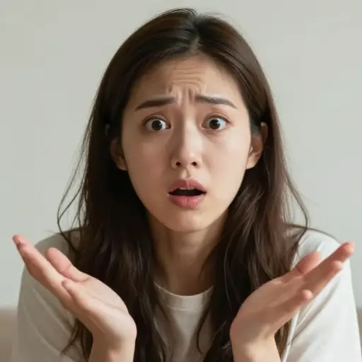 她给了我一个惊慌失措的尴尬眼神，并乞求我的原谅。
